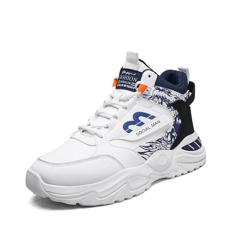 Мужская обувь осень новая мужская кожаная обувь для отдыха на открытом воздухе средней высоты спортивная обувь на платформе универсальная модная обувь