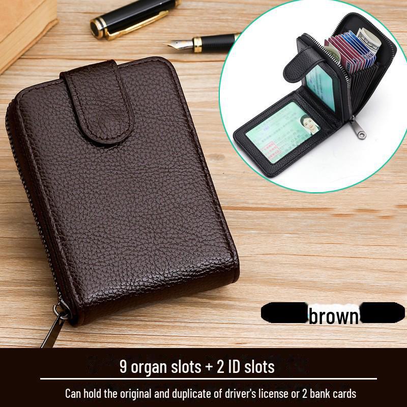Unisex Anti-Cut, Anti-Theft Card Holder: Large Capacity with Multiple Card Slots for Couples, Solid Color Design for Cards and IDs.