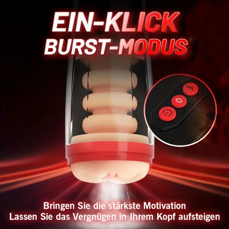 3 In 1 Push In Male Masturbation Cup, Male Masturbator Telescopic Rotating Vagina Masturbation Adult Erotica Piston Male Masturbation Cup Supplies