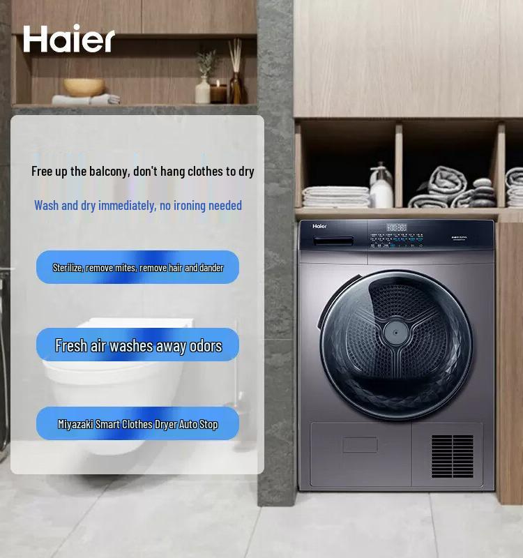 Haier EHG100MATE3S 10kg Home Health Ion Heat Pump Tumble Dryer