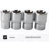 14 Pcs E-Torx Hexagonal Plum Socket Set with Case 1/4, 3/8, 1/2 In Drive Female External Star Socket Set E4-E24 Torque Sockets