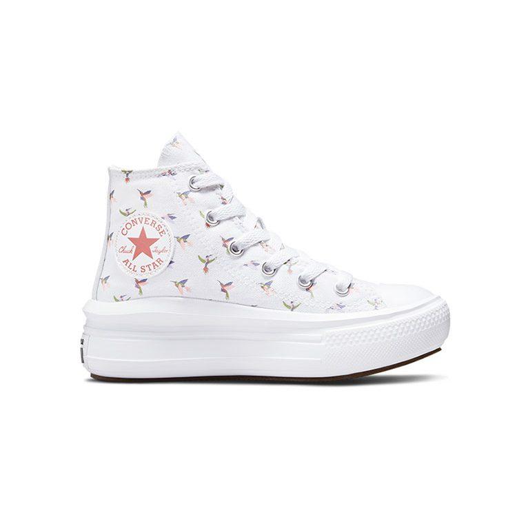 Converse Износостойкие высокие детские кеды Белые Для детей от 3 до 7 лет A01023C