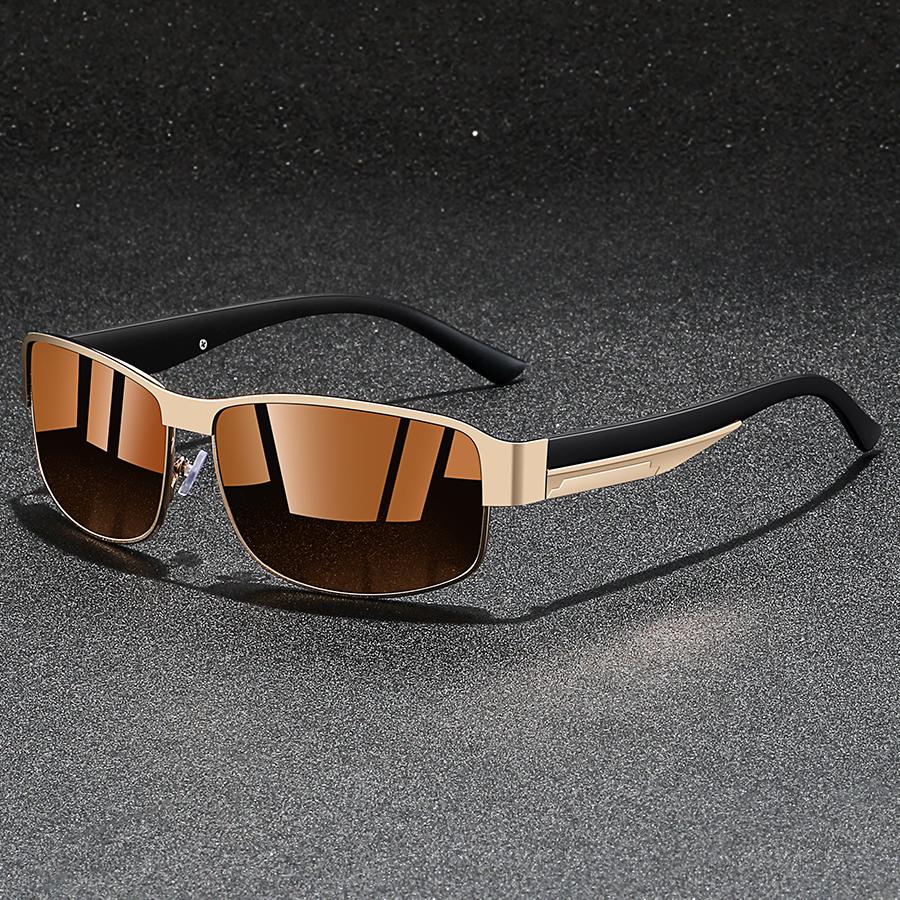 Fashion Vintage Square Metal Frame Sunglasses Men Women Fishing Driving Man Luxury Brand Designer Sun Glasses UV400 Eyewear