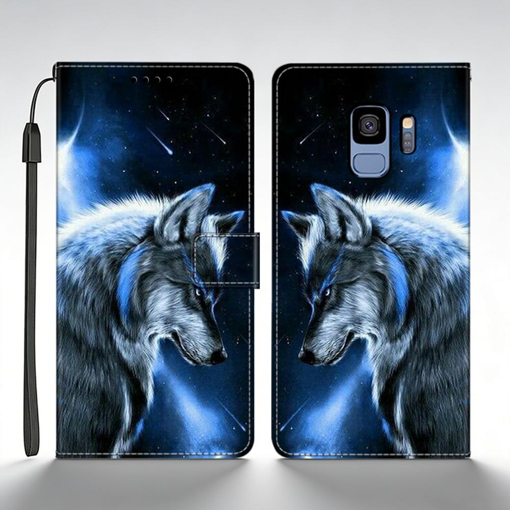 Чехол-бумажник с откидной крышкой из кожи для Samsung Galaxy S9 Plus Для Samsung S9 GalaxyS9+ Задняя крышка с принтом Бабочка Кошка Чехол Funda