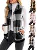 Женский клетчатый флисовый жилет с воротником-стойкой и молнией - Коллекция Осень/Зима 2025