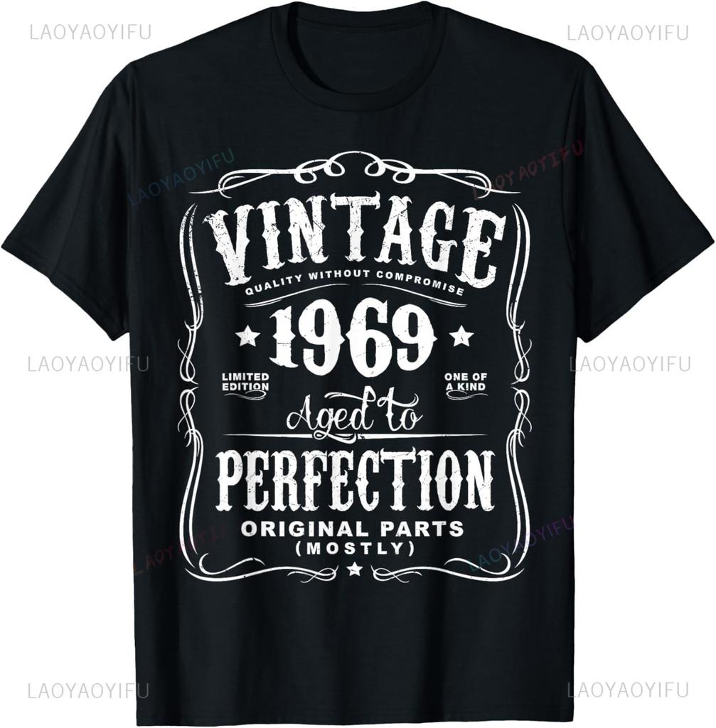 Vintage Made in 1969 T-Shirt Custom Printed Graphic T Shirts Short Sleeve  Casual Streetwear Summer Tops
