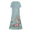 Summer Dress For Women 2023 Casual Printed V-Neck Short-Sleeve Beach Swing Dress