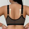 Front-clasp Push-up Bra Plus Size Ultra-thin Single-layer Sexy Semi-transparent Seductive Deep V Mesh Revealing Underwear