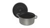 Staub Cocotte Round Gray Large Hand Cast Enamel Pot IH Compatible Japanese La Cocotte Round "Pico 34cm" [Authorized Product] 40510-308