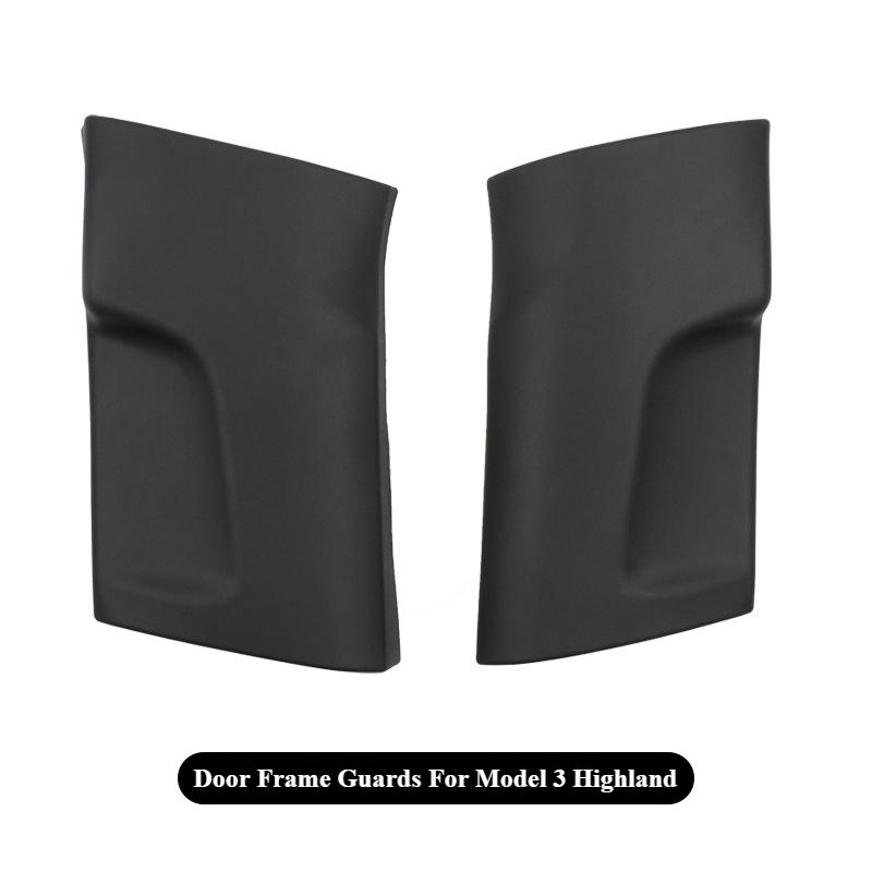 Door Frame Guards for Tesla Model 3 Highland TPE Suede Protective Plate Anti-kick Pad Car Center Column B-pillar Two-sided Guard