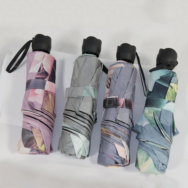 Утолщенный виниловый зонт, складной двусторонний зонт с принтом «солнечный дождь», зонтик двойного назначения, усиленный ветрозащитный зонт