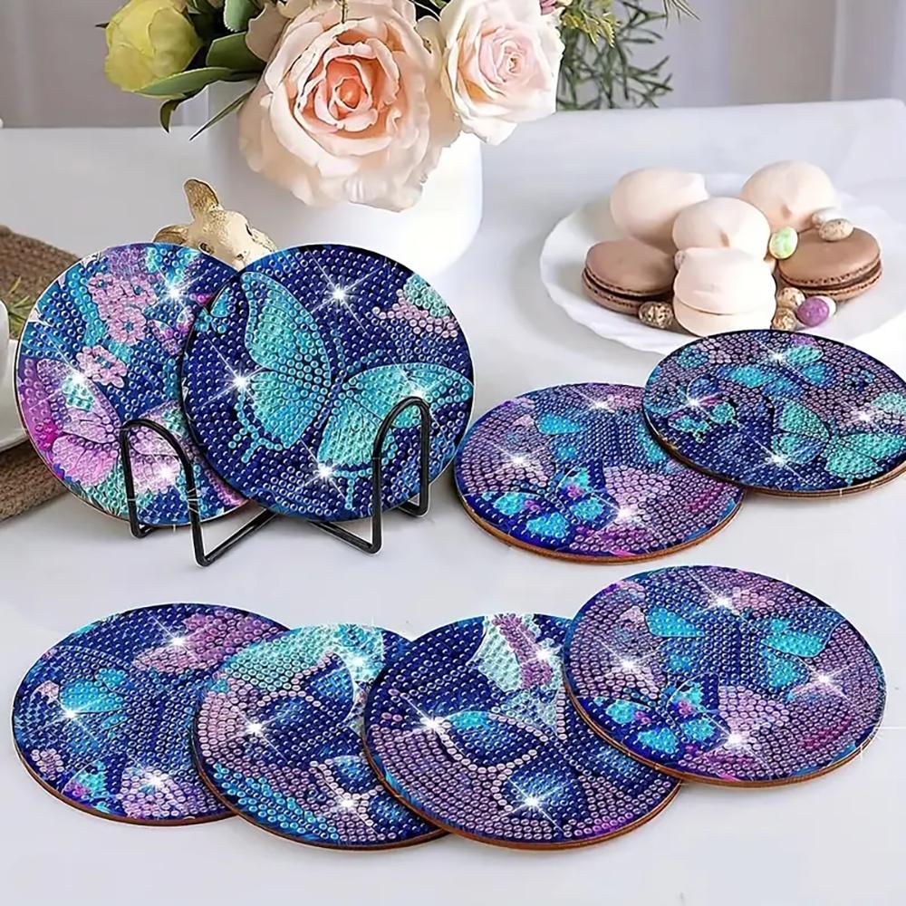 8 предметов/набор подставок с алмазной росписью «Бабочка» с кронштейном, подставка своими руками для начинающих и взрослых, подарок для творчества и рукоделия