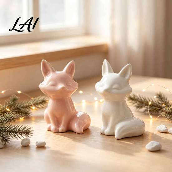 Luxury Home Accessories Ceramic Animal Figurine Modern Minimalist Swan Fox Statue for Ornament Wedding Cake Topper Living Room Office Desk Shelf