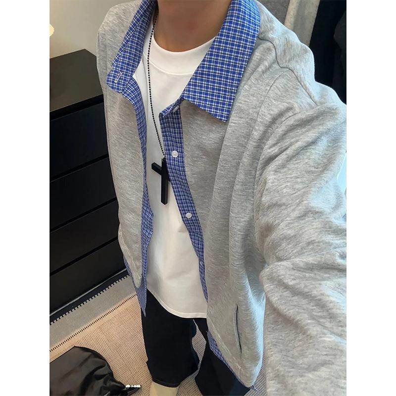 "Трендовая мужская осенняя уличная одежда": Американская повседневная бейсбольная куртка - Корейский стиль для пар"