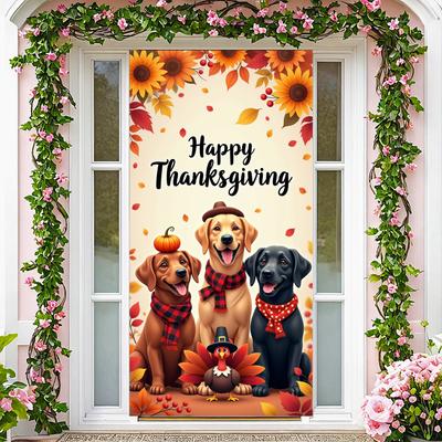 Осенний баннер Мультяшный дизайн Осенний декор Праздничное украшение Иллюстрация индейки Баннер для мероприятия Для семейных посиделок В помещении Дома