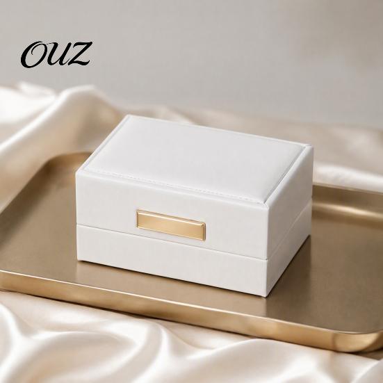 Jewelry Box for Engagement Faux Leather Ring Box, Soft Velvet Lining Flip Top Storage Lined Anniversary Case, Decorative Holder And Wedding