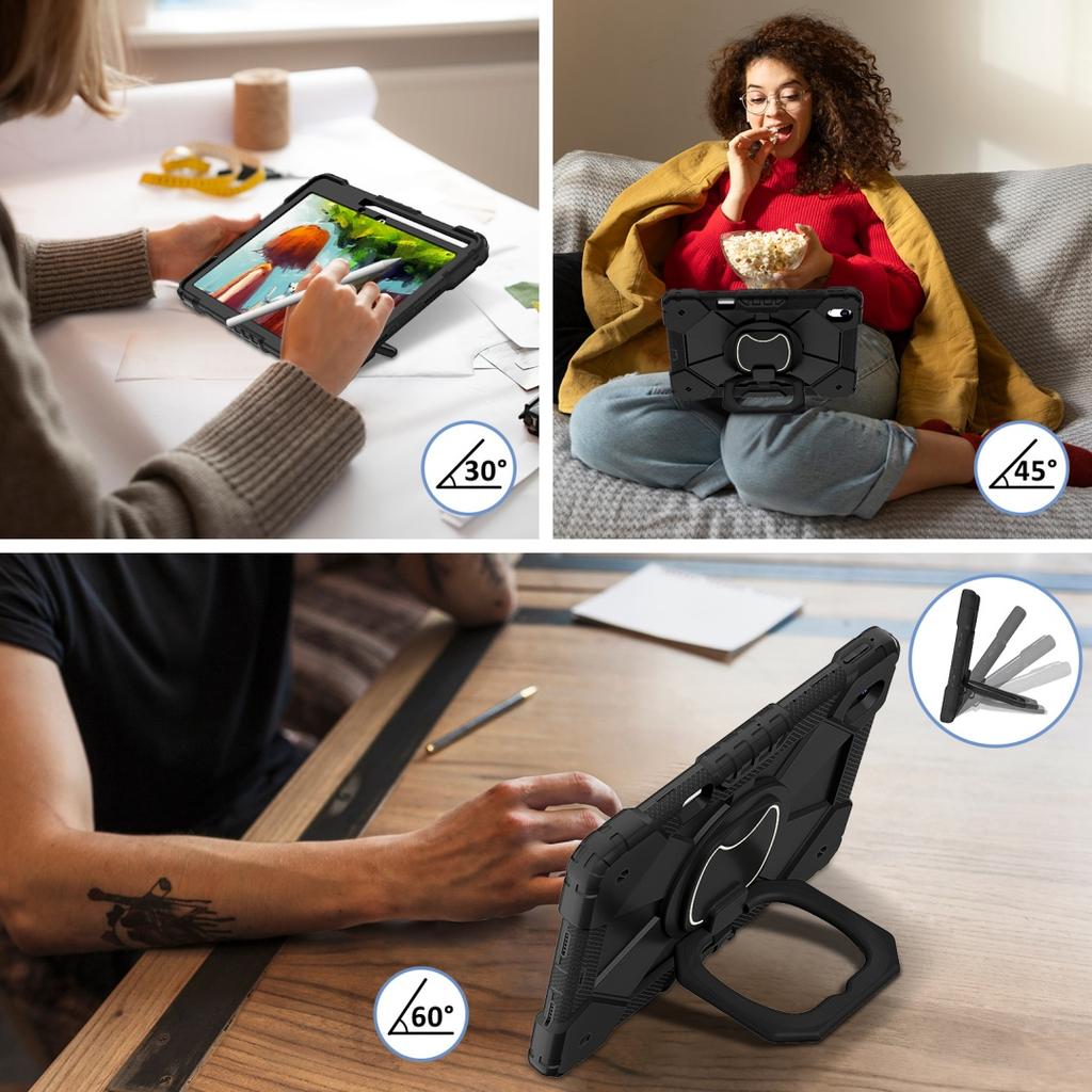 For Huawei MatePad 11.5 / Huawei MatePad 11.5-inch.360° Rotating Grip Heavy Duty Protection Stand TPU+PC 3in1 Anti-knock Shockproof Tablets PC Case