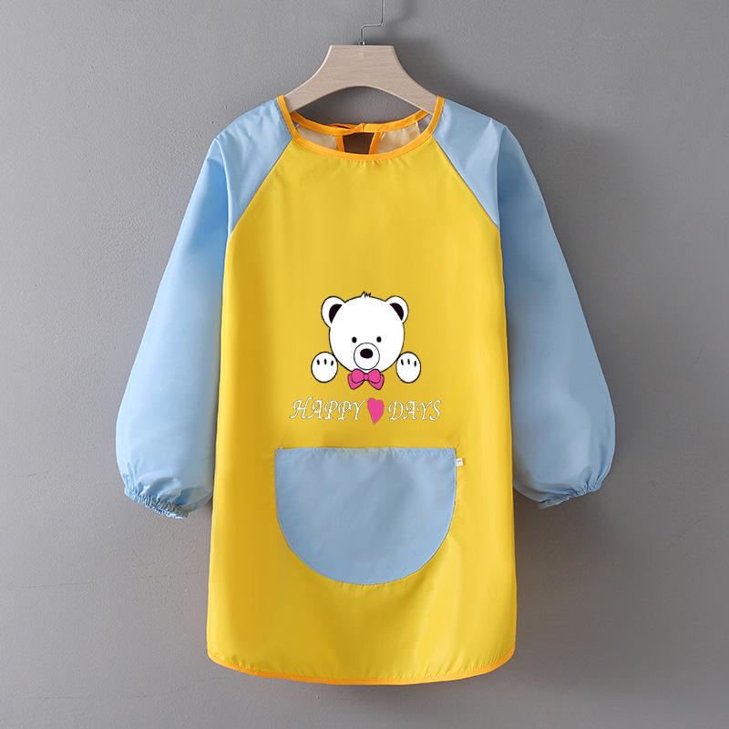 Детский водонепроницаемый художественный фартук с логотипом - Двусторонний фартук для рисования и еды