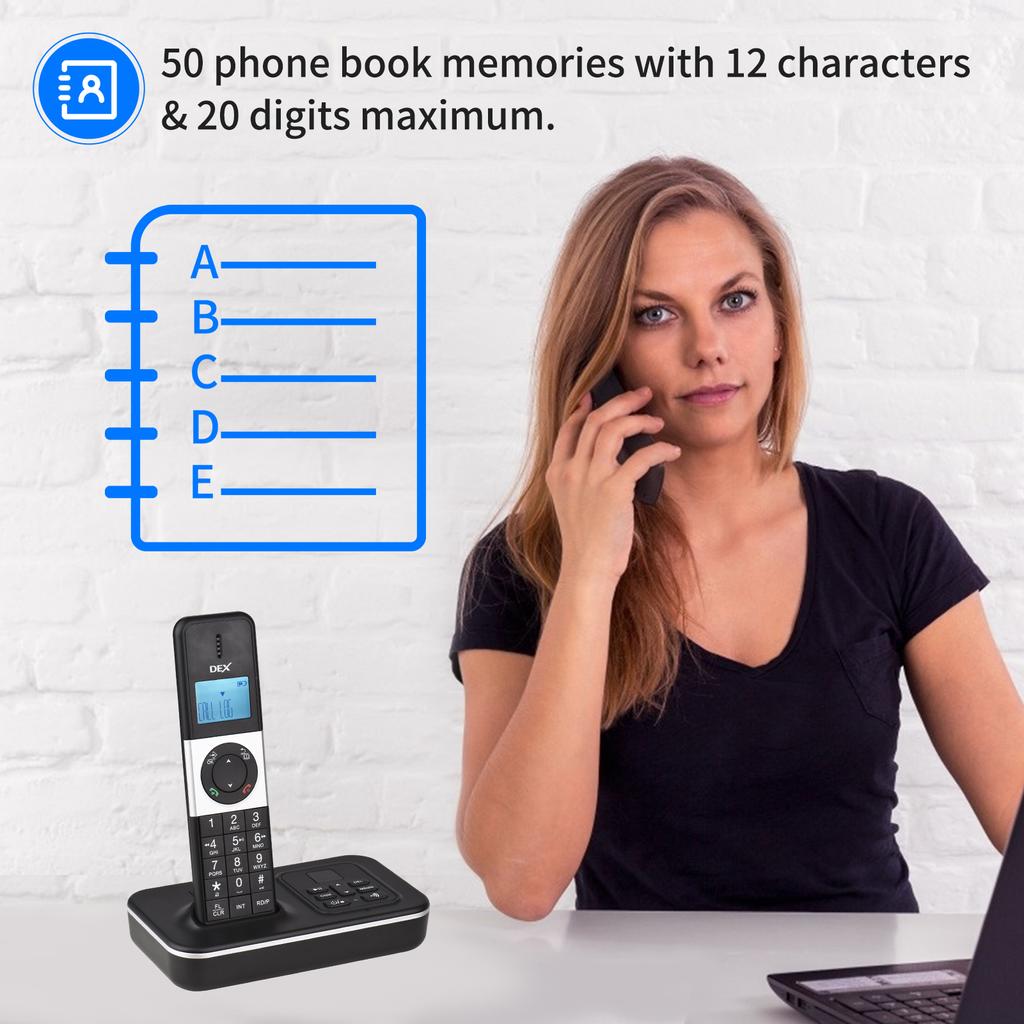 BISOFICE D1002 TAM T 3 Handset Cordless Phone with Answering Machine Caller ID Call Waiting 1.6 inch LCD 3 Lines Screen