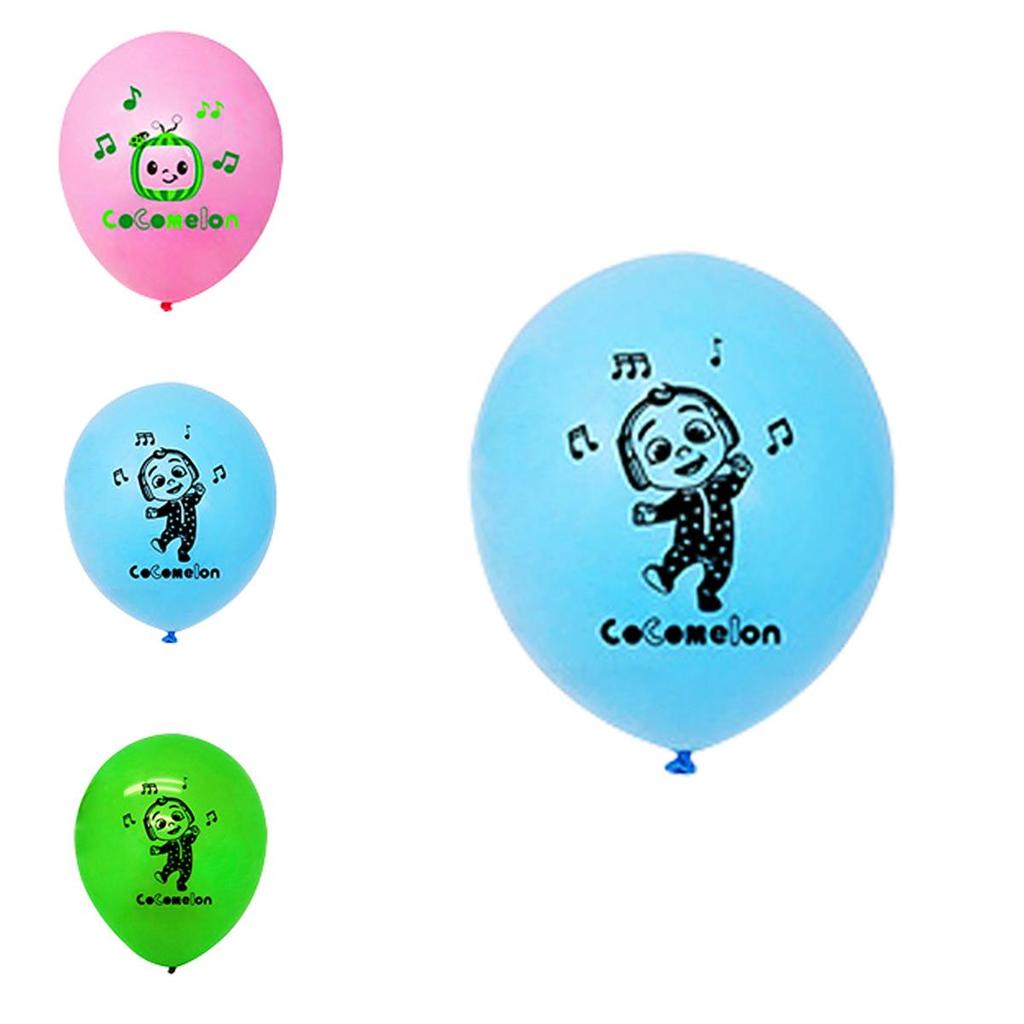 Многоцветные латексные шары в стиле Cocomelon, необходимые для украшения веселой детской вечеринки по случаю дня рождения