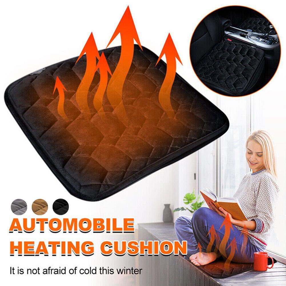Car Heated Seat Cushion USB Power Graphene Heated Seat Pad For Car Interior Winter Quick-Heating Plush Seat Heating Pad