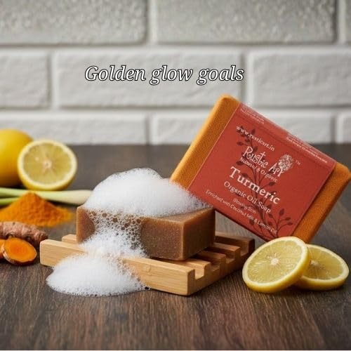 Мыло Rustic Art Куркума | Сияние и Осветление Кожи | Кокосовое Молоко и Какао Масло | Органическое Ручной Работы | Для Женщин и Мужчин | 100 г