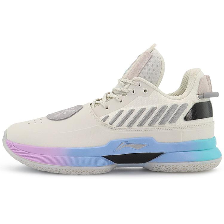 Li Ning WOW 7 Удобные, нескользящие, износостойкие, легкие, средняя высота, баскетбольные кроссовки, мужские, белые, ABAN079-12