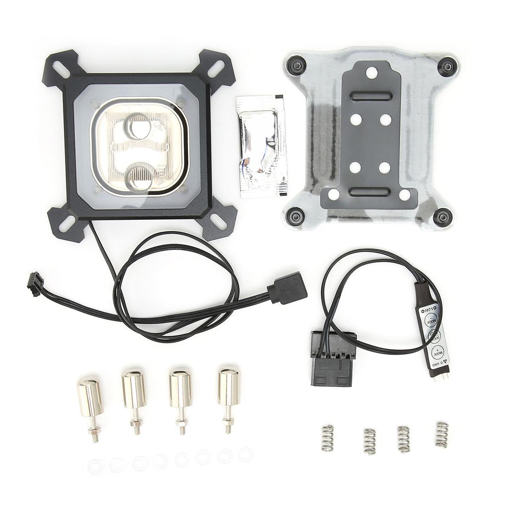 Водоблок жидкостный охладитель INTELPK5E Рассеянный световой эффект Медная опорная пластина ЦП Компьютерные аксессуары