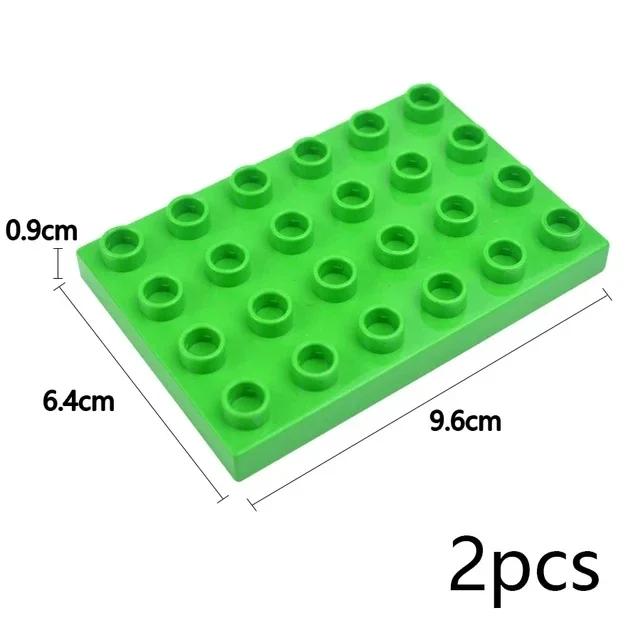 Duploes Big Size Baseplate Multiple Sizes 16x16 8x8 4x4 Bricks Assembly Plates Large Particles Figures Building Blocks Kid Toys