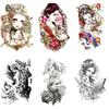 Flower Arm Waterproof Tattoo Sticker Geisha Mermaid Angel Beautiful Woman Character Half Arm Sticker Tattoo