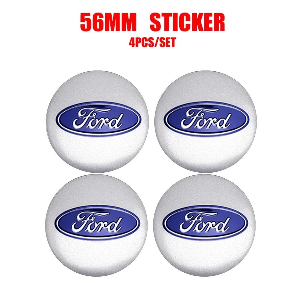 New 2026 Car Sticker For Ford 4pcs 56/60mm Car Auto Wheel Center Cover Badge Stickers Hub Cap Replacement For Ford Ranger Focus