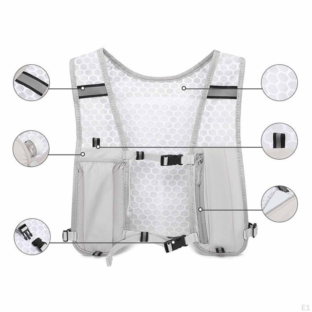 Hydration Backpack Running Vest Water Bladder Bag Daypack Breathable with Reflective Strip for Trail