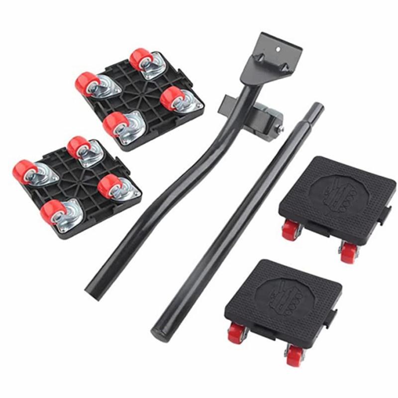 New 6 Pcs/Set Furniture Mover Set Furniture Mover Tool Transport Lifter Heavy Stuffs Moving Wheel Roller Bar Hand Tools