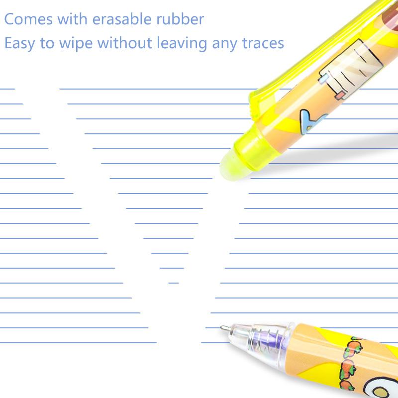 Набор из 6 стираемых гелевых ручек Kawaii Capybara, милые быстросохнущие ручки с нейтральным нажимом, гладкие ручки для письма, канцелярские принадлежности для студентов, подарки