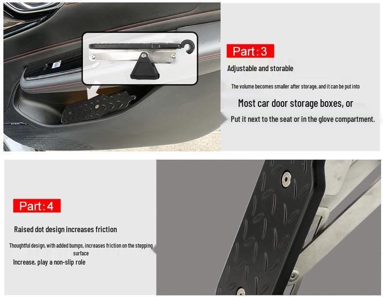 Универсальная многофункциональная педаль-крюк для доступа к крыше автомобиля