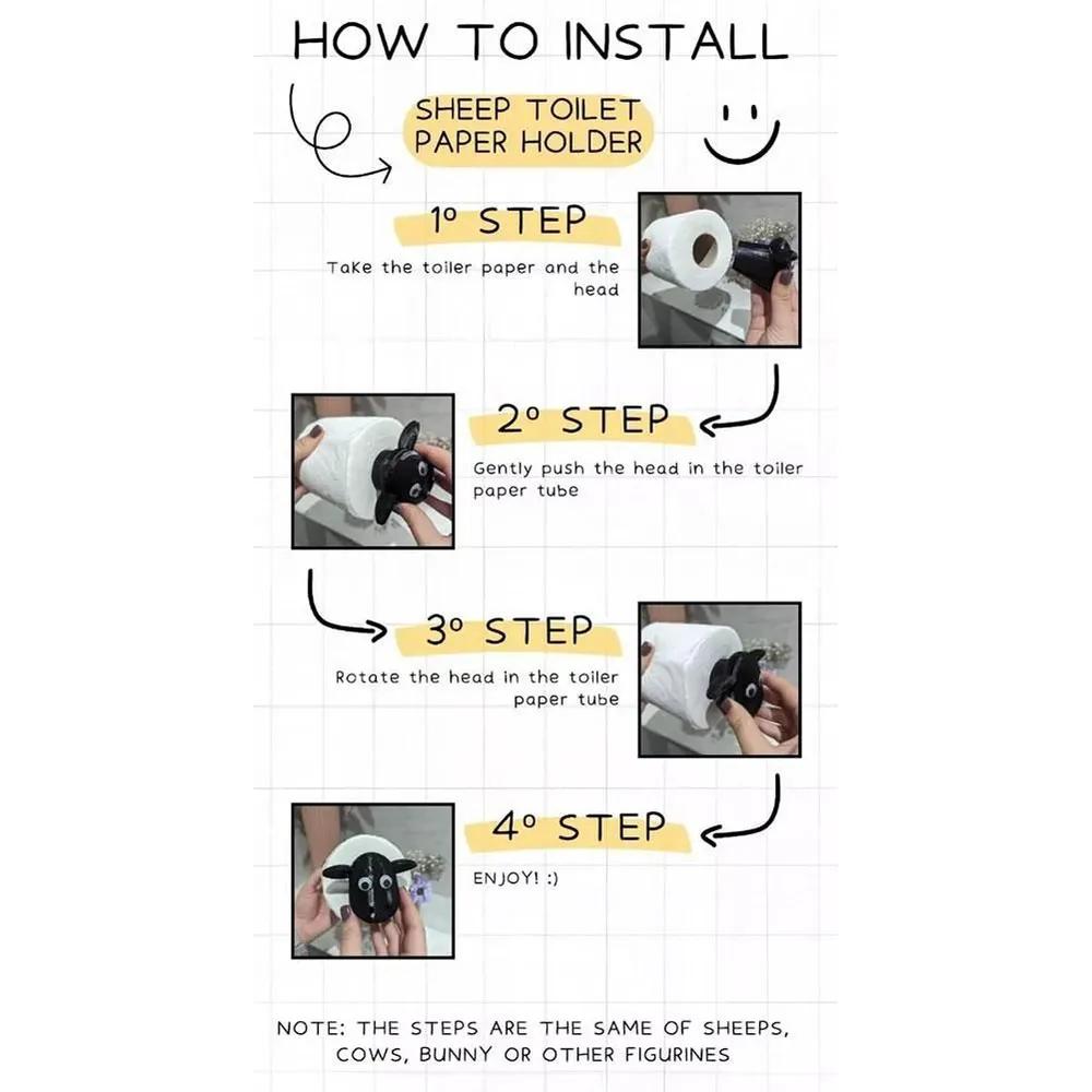 Милый держатель для туалетной бумаги в форме овечки, Юмористический держатель для туалетной бумаги для украшения ванной комнаты