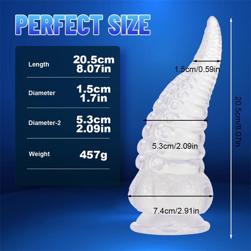 Анальная пробка с щупальцами осьминога, большой прозрачный кристалл, искусственный фаллоимитатор, женский мастурбатор