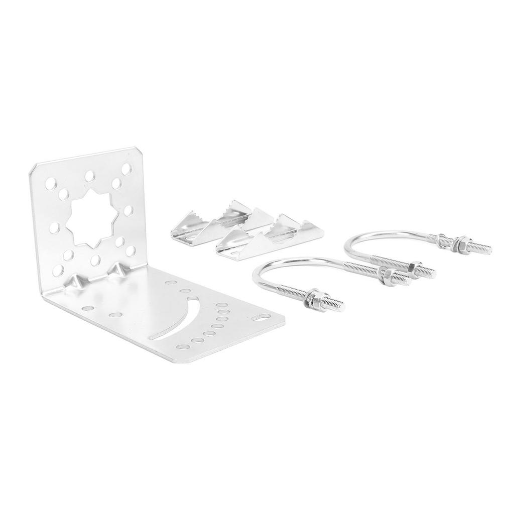 Antenna Mast Clamp with U Bolts Silver Angle Adjustable Galvanized Stainless Steel Antenna Pole Clam