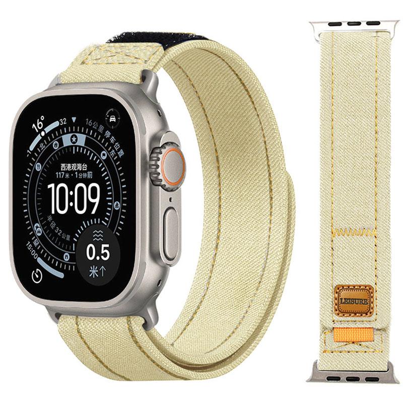 Джинсовый Нейлоновый Ремешок Для Apple Watch Ultra 3-2-1 49мм 11 10 46мм 42мм Плетеный Браслет iWatch 9 8 7 6 5 4 SE 45мм 44мм 41/40мм Ремешок
