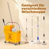 20L Compact Mop Bucket on Wheels, with Water Separation Panel - Yellow