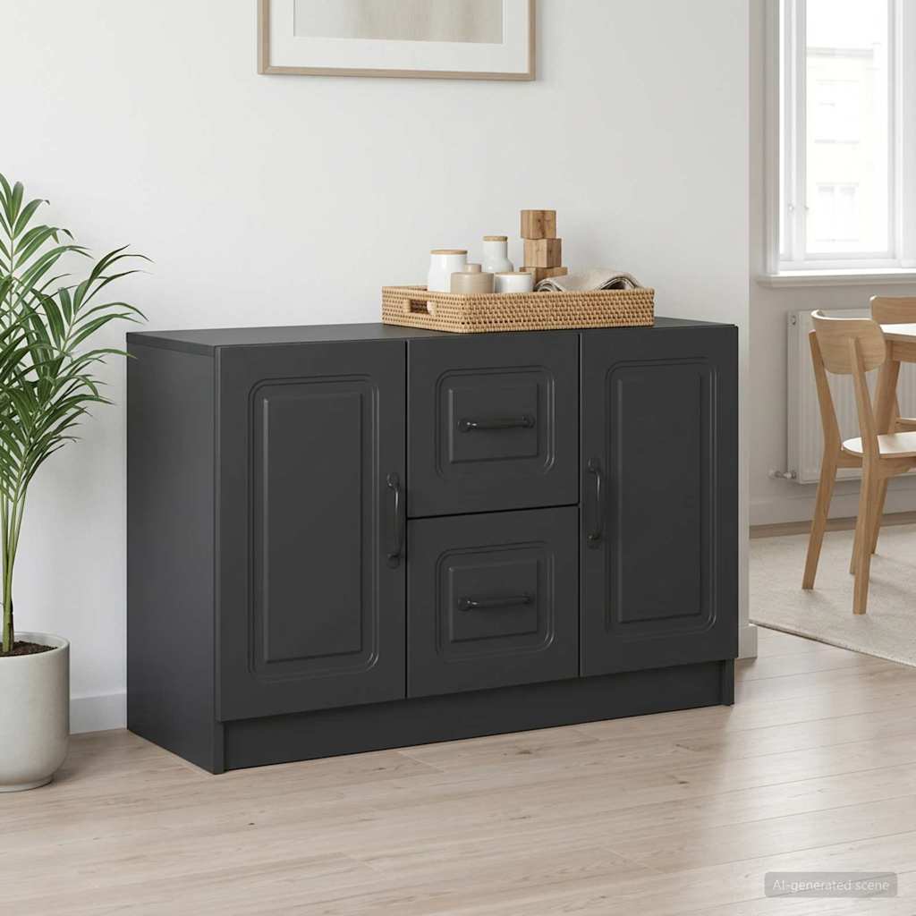Sideboard in Black 89 x 34.5 x 57 cm Particleboard