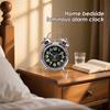 3 Inch Twin Bell Loud Alarm Clock Metal Frame Night Light Clocks Battery Operate Desk Table Alarm Clock For Home and Office