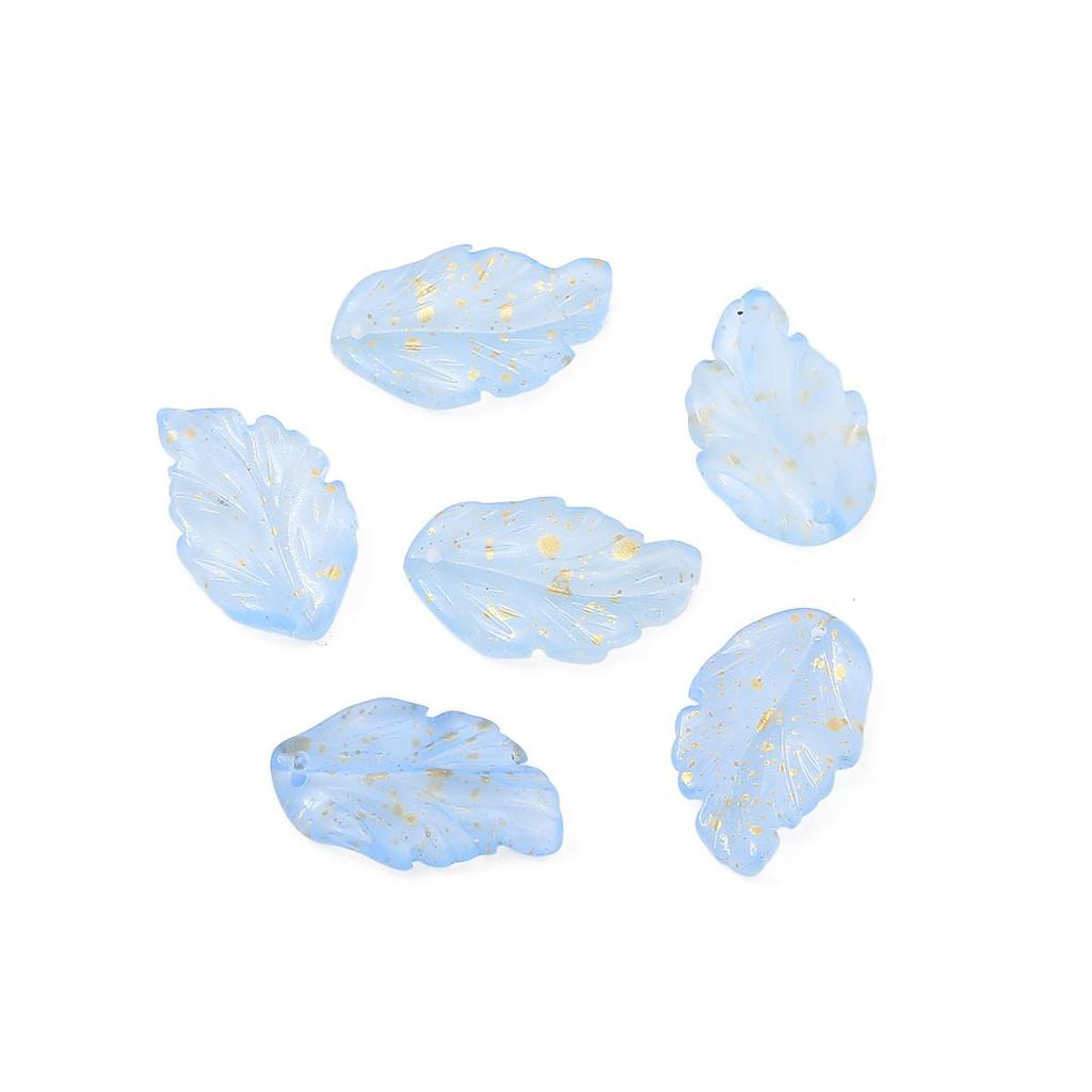 10 шт./пакет 17X28 мм стеклянные бусины в форме листьев в форме перьев DIY браслет ожерелье серьги ювелирные аксессуары