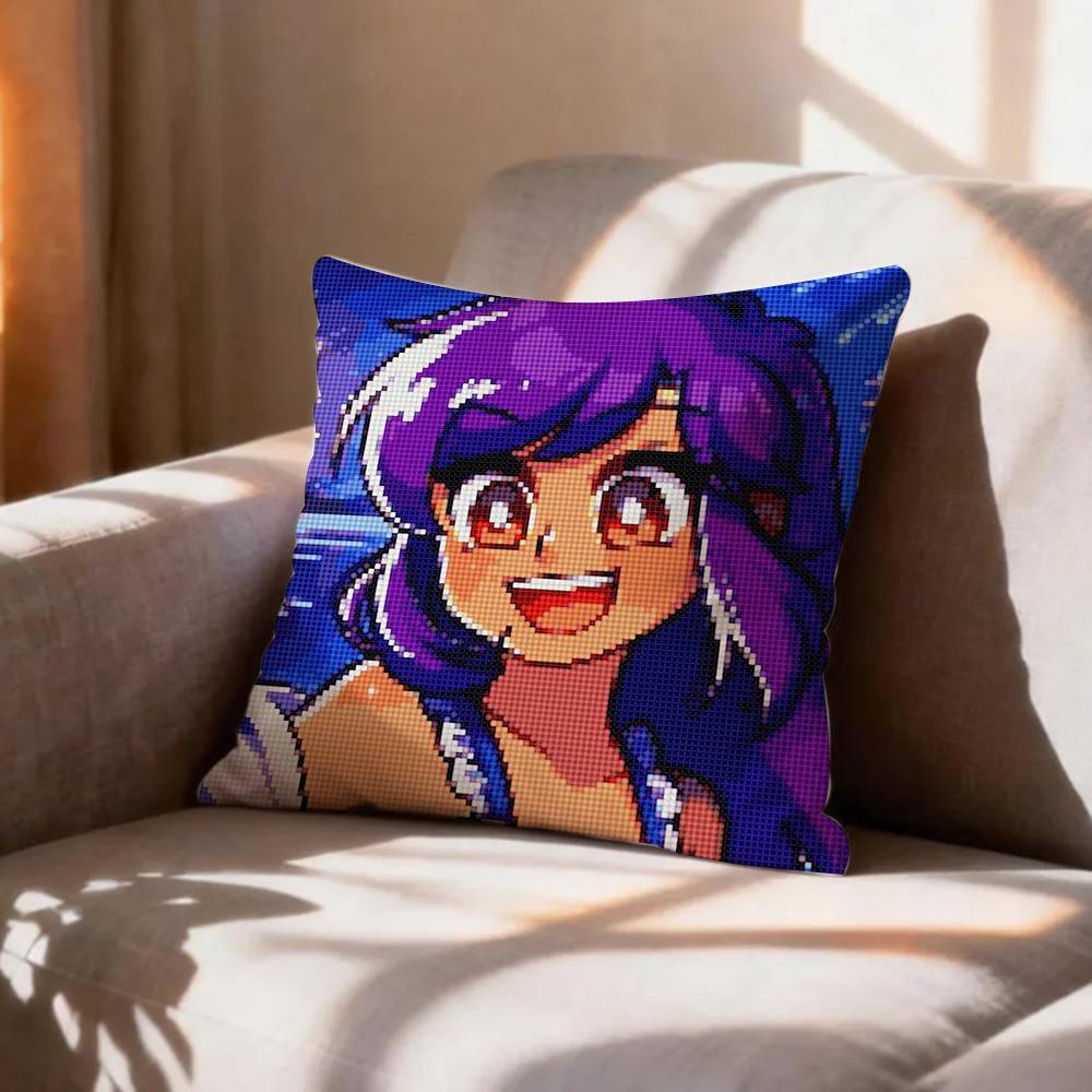 CUTE AAphmau Meow Anime Cats  Pillow Case Pattern Printed Pillowcase For Living Room Sofa Cushion Cover
