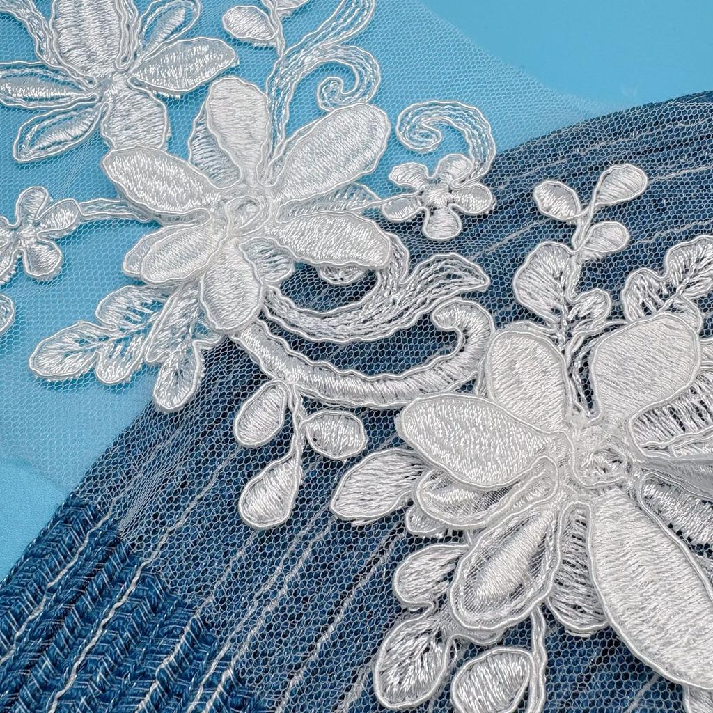 Handmade White Embroidered Lace Car Bone Three-Dimensional Lace Performance Dress Wedding Hem Cloth Sticker Clothing Pair Flower Accessories