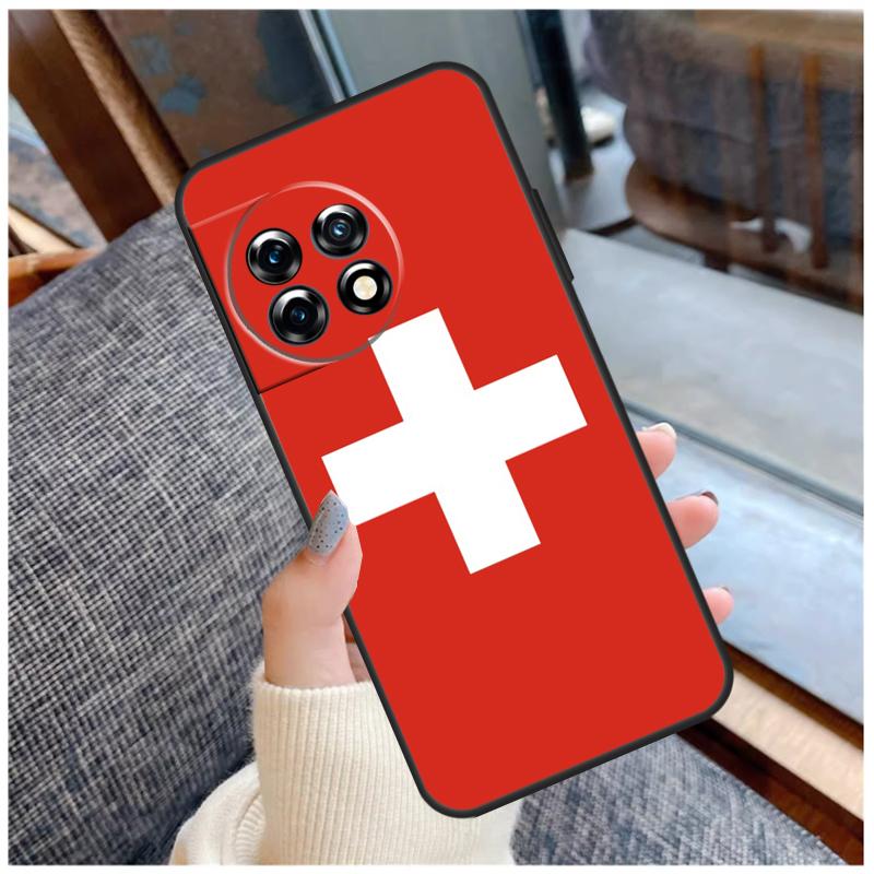 Швейцария Швейцарский флаг Чехол для OnePlus 13R 13T 12R 10R 10T 15 13 12 11 10 9 Pro Nord 5 CE 2 3 4 Lite N20 N30 Coque