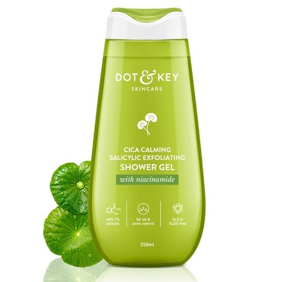 Dot & Key Cica & 1% салициловой кислоты ежедневный отшелушивающий гель для душа | Обогащен ниацинамидом | Гель для душа для масла | Чистая кожа без акне | 250 мл