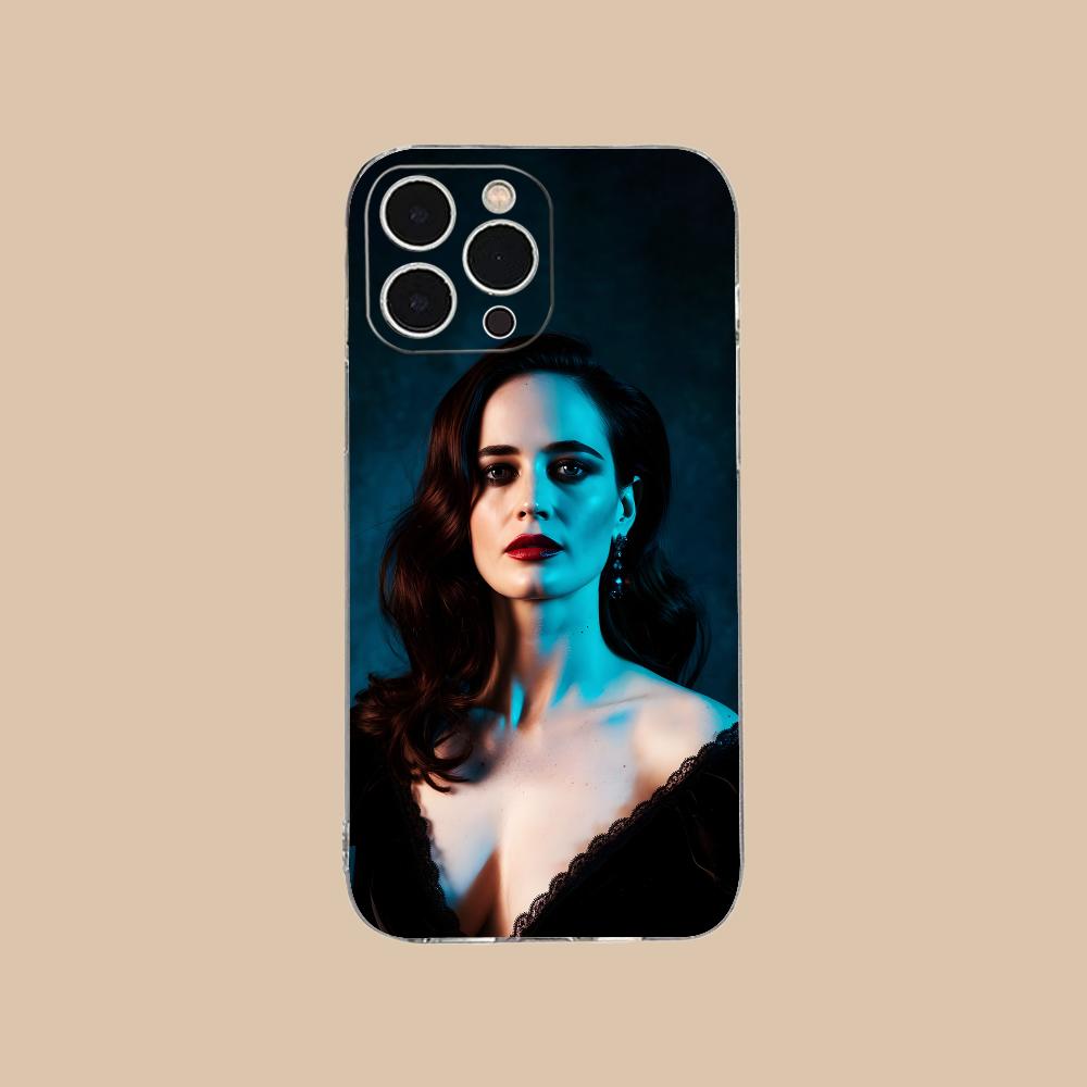 Прозрачный TPU чехол для мобильного телефона Eva Green для iPhone 17 16 15 14 13 12 11 X XR XS Air Pro Max Plus Mini Цветной чехол