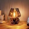 Mushroom Lamp Small Bedside Table Lamp-Nightstand Light Fully Dimmable, Translucent Glass Lamp for Bedroom Living Kitchen, Murano Aesthetic Lamp Birth