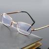 Portable And Exquisite Men's And Women's Full Frame Light Body Elegant Flower Mirror Metal Frame Portable Box Folding Old Glasses